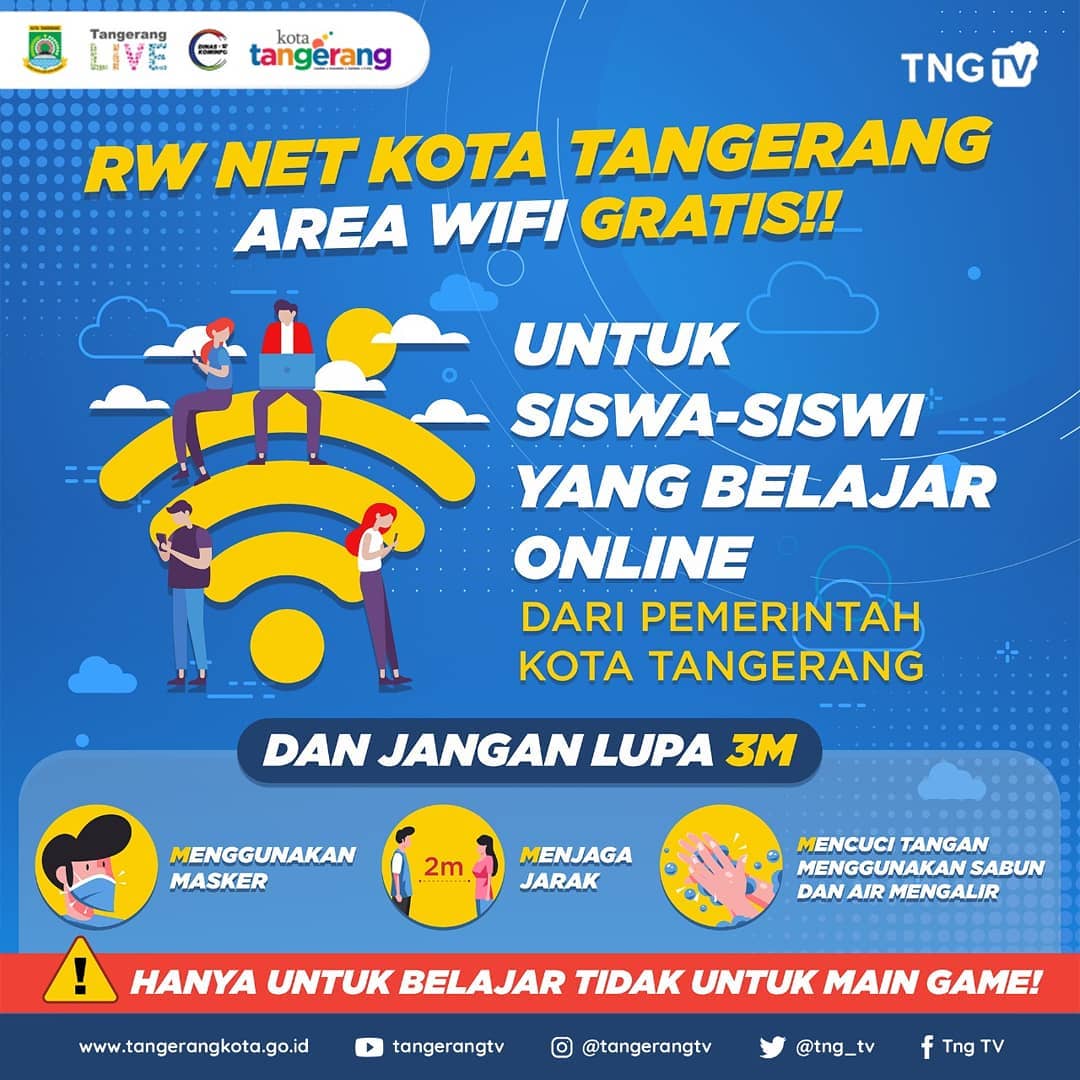 RW Net Kota Tangerang, Area WiFi Gratis